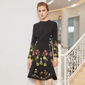 Dress Women 2019 Spring Vintage Embroidery Elegant Round neck Long sleeve Fashion Patchwork Slim Mermaid Dress
Dress Women 2019 Spring Vintage Embroidery Elegant Round neck Long sleeve Fashion Patchwork Slim Mermaid Dress