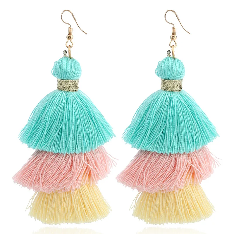 fashion earrings for women statement Bohemian Ethnic Summer Neon Tiered Long Tassel Earrings Women 3 Layered Fringe Earrings
fashion earrings for women statement Bohemian Ethnic Summer Neon Tiered Long Tassel Earrings Women 3 Layered Fringe Earrings