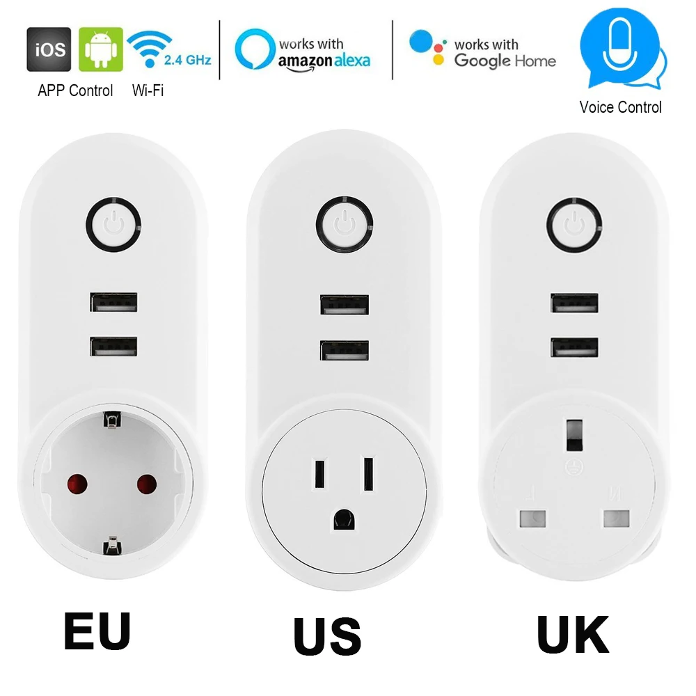 USB EU WiFi Smart 3 Outlet Surge Protector Power Strip, APP remote control smart plug wifi socket outlet for Alexa Google Home
USB EU WiFi Smart 3 Outlet Surge Protector Power Strip, APP remote control smart plug wifi socket outlet for Alexa Google Home
