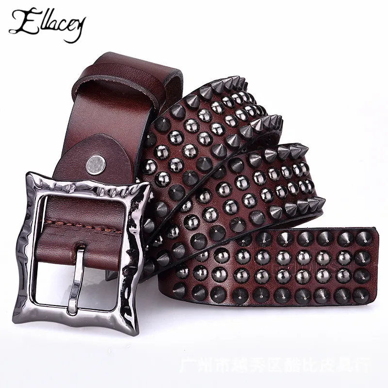 Punk Fashion Gothic Belt New Men Women's Metal Buckle Studded Genuine Leather Waist Belt Cowskin Men's Hip Hop Rivet Belt Unisex
Punk Fashion Gothic Belt New Men Women's Metal Buckle Studded Genuine Leather Waist Belt Cowskin Men's Hip Hop Rivet Belt Unisex