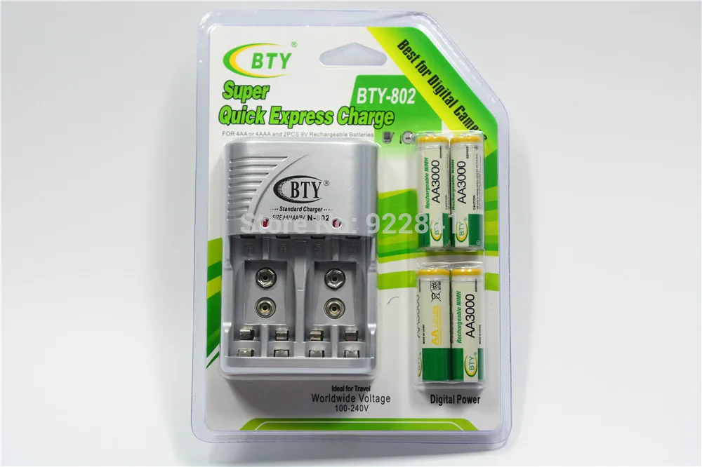 Factory Price Standard Charger For AA/AAA/9V/Ni-MH/Ni-Cd Rechargeable Battery 4*AA3000mAh Ni-MH Battery US EU Plug Free Shipping
Factory Price Standard Charger For AA/AAA/9V/Ni-MH/Ni-Cd Rechargeable Battery 4*AA3000mAh Ni-MH Battery US EU Plug Free Shipping