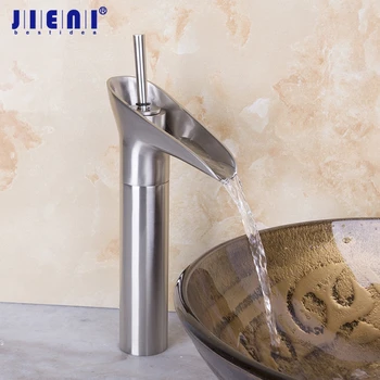 JIENI Brushed Nickel Waterfall Bathroom Sink Basin Single Handle Mixer Tap Faucet Water tall Counter Top Tap
JIENI Brushed Nickel Waterfall Bathroom Sink Basin Single Handle Mixer Tap Faucet Water tall Counter Top Tap