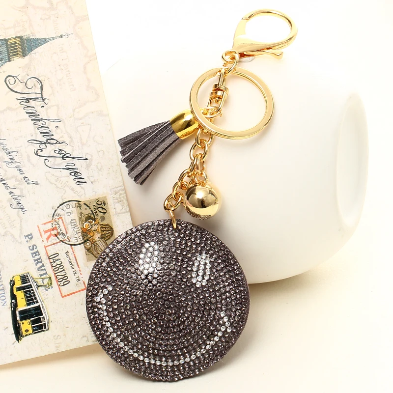 MINHIN Luxury Grey Rhinestone Smile Face Key Chain Women PU Leather Tassel Keychain Bag Pendant Car Key Chain Ring
MINHIN Luxury Grey Rhinestone Smile Face Key Chain Women PU Leather Tassel Keychain Bag Pendant Car Key Chain Ring