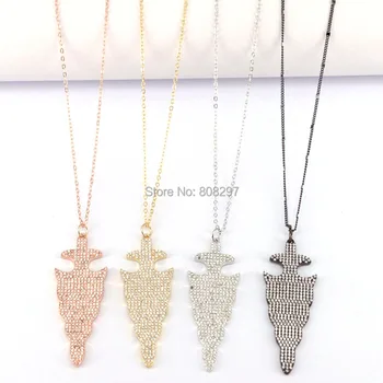 5Pcs Mix Color Micro Pave CZ Arrowhead Pendant Necklace, Fashion Arrow Pendants Necklaces
5Pcs Mix Color Micro Pave CZ Arrowhead Pendant Necklace, Fashion Arrow Pendants Necklaces