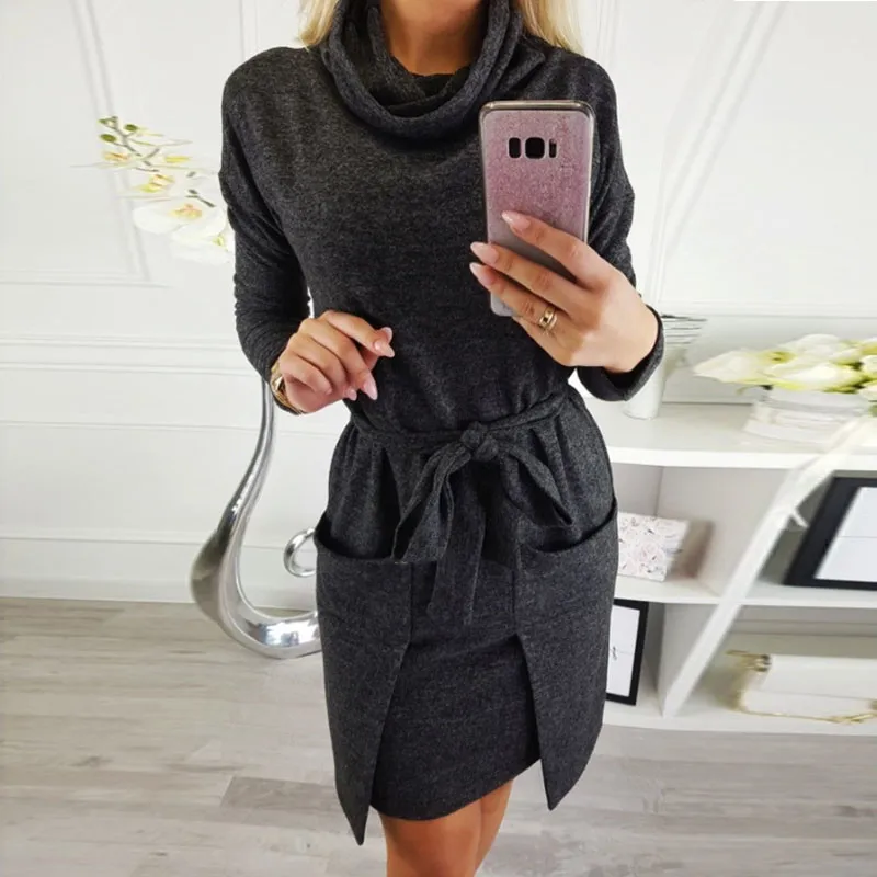 2018 Winter Spring Dresses Women Casual A-line Sashes Solid Knee-Length Regular Fashion Long Sleeve Women Dress Vestidos Robes
2018 Winter Spring Dresses Women Casual A-line Sashes Solid Knee-Length Regular Fashion Long Sleeve Women Dress Vestidos Robes