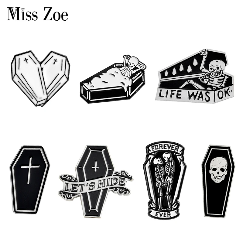 Gothic Dark Coffin Enamel Pins Black Dark Humor Brooches Badges Backpack Denim Shirt Lapel Pins Punk Dead Jewelry Gift
Gothic Dark Coffin Enamel Pins Black Dark Humor Brooches Badges Backpack Denim Shirt Lapel Pins Punk Dead Jewelry Gift