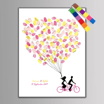 1 set Personal Customize Creative Fingerprint DIY Painting Sweet Lovers Ride on a Bicycle For Wedding Decoration Guestbook
1 set Personal Customize Creative Fingerprint DIY Painting Sweet Lovers Ride on a Bicycle For Wedding Decoration Guestbook