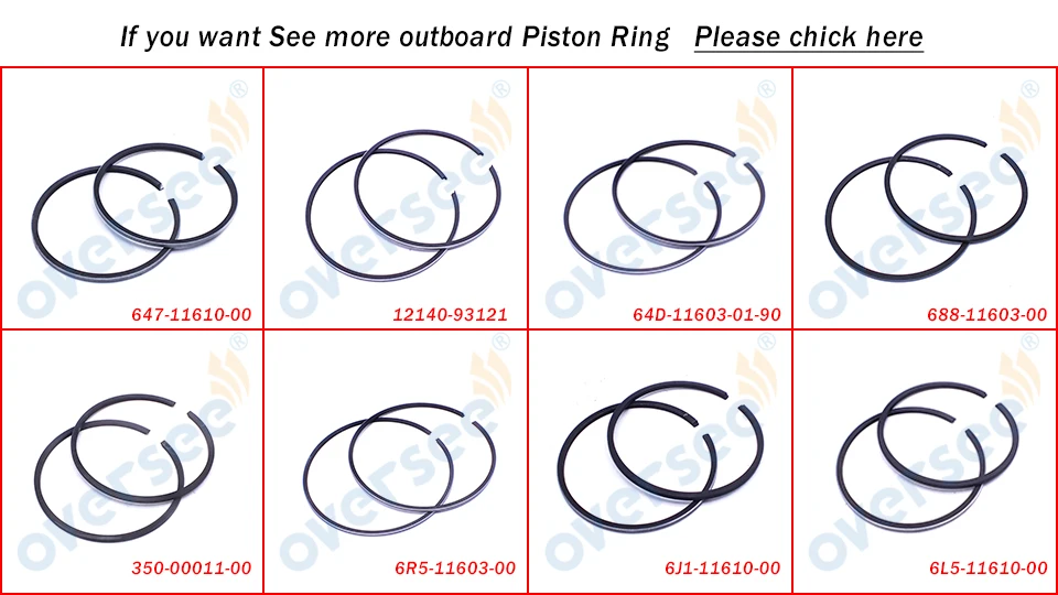 12140-93121-050 Piston Ring Set (+050) For SUZUKI DT9.9 DT15 9.9HP 15HP Outboard engine Boat Motor new aftermarket Parts 