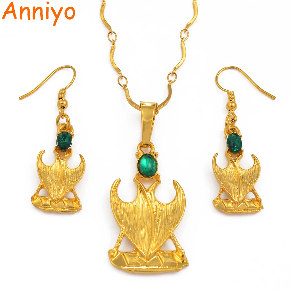Anniyo Gold Color Papua New Guinea Ethnic Pendant Necklaces/Earrings With Green Stone,PNG Fashion Jewelry Gifts #092506 
Anniyo Gold Color Papua New Guinea Ethnic Pendant Necklaces/Earrings With Green Stone,PNG Fashion Jewelry Gifts #092506