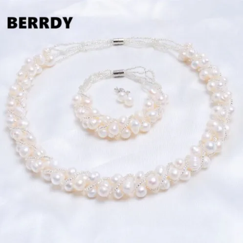 Bridal Jewelry Set Freshwater Necklace Bracelet Earrings Set Fashion for Lady+Free Shipping
Bridal Jewelry Set Freshwater Necklace Bracelet Earrings Set Fashion for Lady+Free Shipping