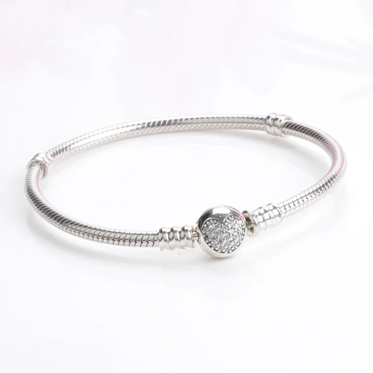 Silver Charm Basic Bracelets For Women Heart Crystal With Clasp Clip Snake Chain Bracelet for Diy Beads Charms DPB093
Silver Charm Basic Bracelets For Women Heart Crystal With Clasp Clip Snake Chain Bracelet for Diy Beads Charms DPB093