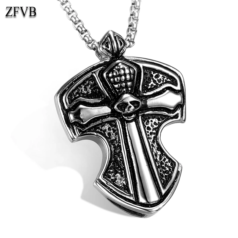 ZFVB Vintage Skull Cross Pendant Necklaces Men Superior Quality 316L Stainless Steel Punk Necklace & Pendants Jewelry Gift
ZFVB Vintage Skull Cross Pendant Necklaces Men Superior Quality 316L Stainless Steel Punk Necklace & Pendants Jewelry Gift
