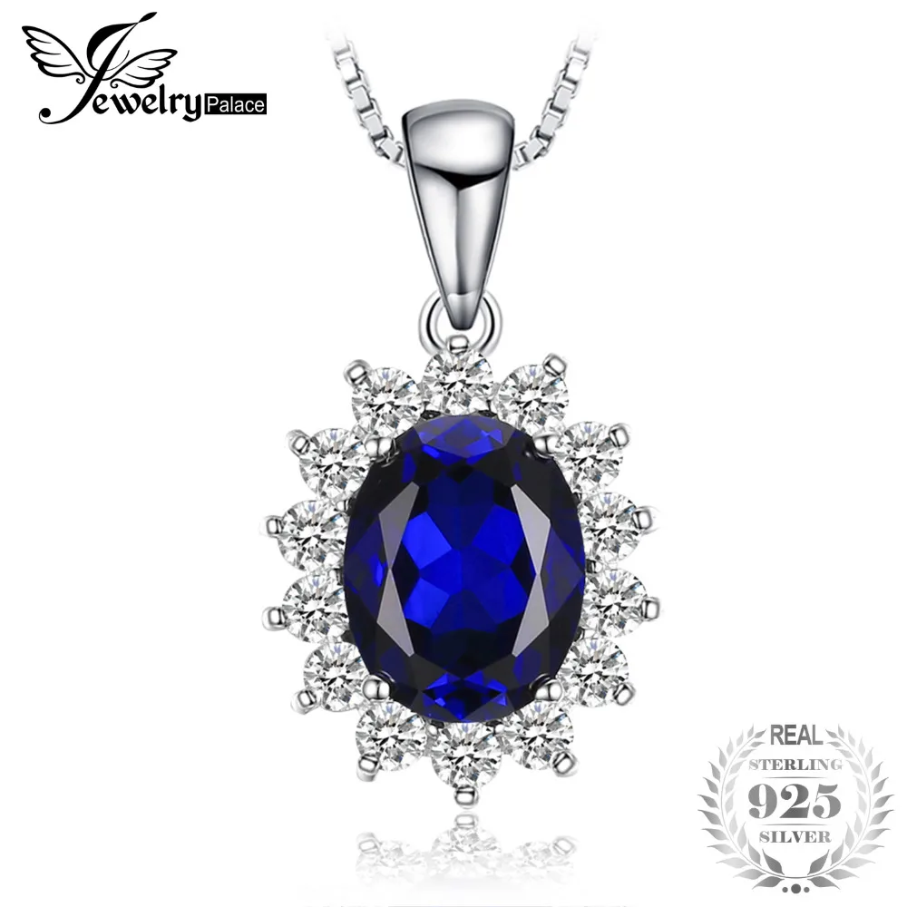 JewelryPalace Oval 3.2ct Princess Diana William Kate Middleton's Created Blue Sapphire Pendant 925 Sterling Silver Chain 45cm
JewelryPalace Oval 3.2ct Princess Diana William Kate Middleton's Created Blue Sapphire Pendant 925 Sterling Silver Chain 45cm