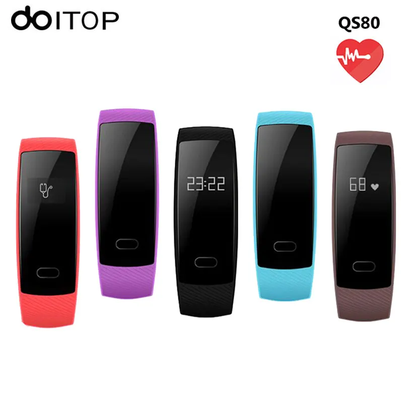 

DOITOP QS80 Smart Wristband Blood Pressure Heart Rate Monitor IP67 Smartband Fitness Tracker Bluetooth Bracelet For IOS Android