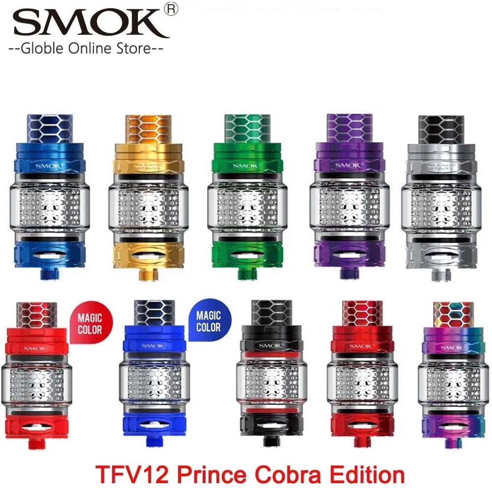 SMOK TFV12 Prince Cobra Edition 7ml V12 Prince Strip Mesh X2 Clapton Coil Electronic Cigarette Atomizer Vaporizer Fit Mag X-Priv
SMOK TFV12 Prince Cobra Edition 7ml V12 Prince Strip Mesh X2 Clapton Coil Electronic Cigarette Atomizer Vaporizer Fit Mag X-Priv