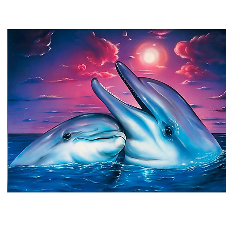100% Full 5D Diy Daimond Painting "Cute Dolphins" 3D Diamond Painting Round Rhinestones Diamant Painting Embroidery Animal Decor
100% Full 5D Diy Daimond Painting "Cute Dolphins" 3D Diamond Painting Round Rhinestones Diamant Painting Embroidery Animal Decor