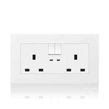 UK standard socket integrated power wall socket 146*86mm mobile phone fast charging interface 13A flame retardant PC mater
UK standard socket integrated power wall socket 146*86mm mobile phone fast charging interface 13A flame retardant PC mater