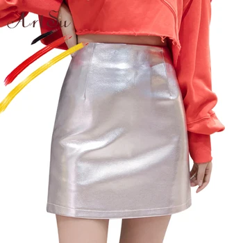 ArtSu Fashion Korean Gold Skirts Womens Bodycon Mini Skirt Autumn 2018 High Waist Silver Sexy Leather Skirt Winter Black Faldas
ArtSu Fashion Korean Gold Skirts Womens Bodycon Mini Skirt Autumn 2018 High Waist Silver Sexy Leather Skirt Winter Black Faldas