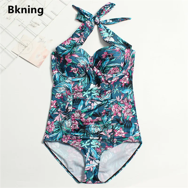 4XL Flower Swimsuit Plus Size Monokini Underwire Bandage Beach Bathing Suit 2019 Summer Halter Badpak One-piece Suit Female Swim
4XL Flower Swimsuit Plus Size Monokini Underwire Bandage Beach Bathing Suit 2019 Summer Halter Badpak One-piece Suit Female Swim