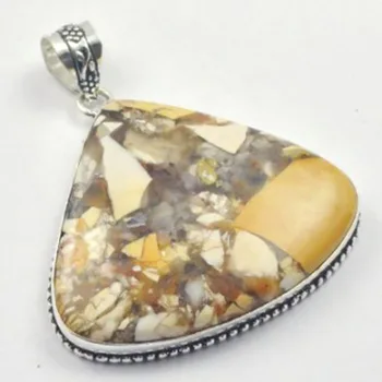 Brecceted Mookaite Jaspers Pendant Silver Overlay over Copper, USA Size 54 mm , P5184
Brecceted Mookaite Jaspers Pendant Silver Overlay over Copper, USA Size 54 mm , P5184