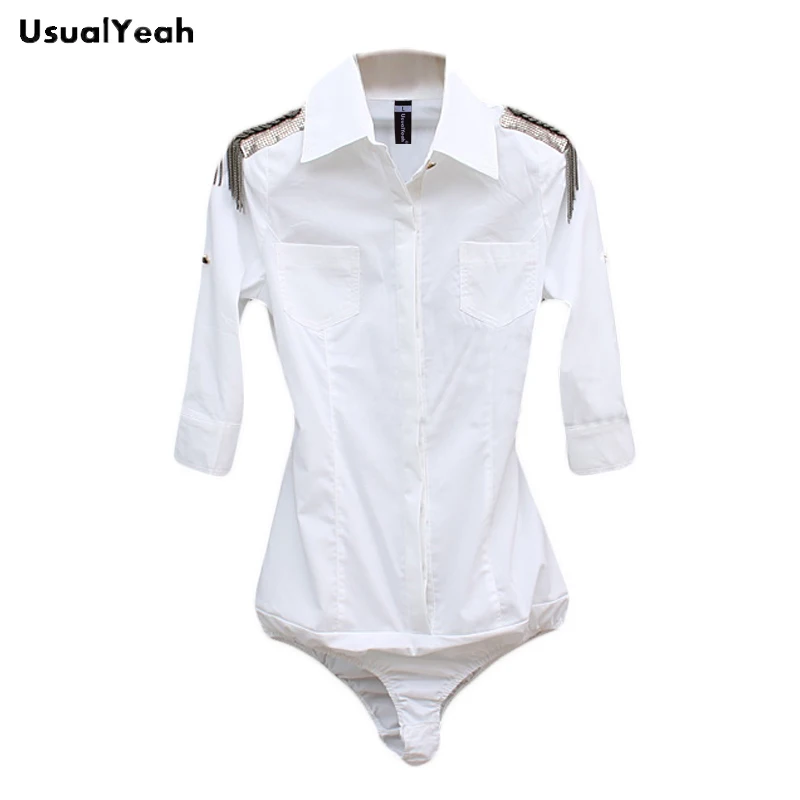 UsualYeah Women New 2017 Body Shirt Sequined Tassel Summer Fashion OL Short Sleeve Body Blouses Shirt Solid White S-XL
UsualYeah Women New 2017 Body Shirt Sequined Tassel Summer Fashion OL Short Sleeve Body Blouses Shirt Solid White S-XL