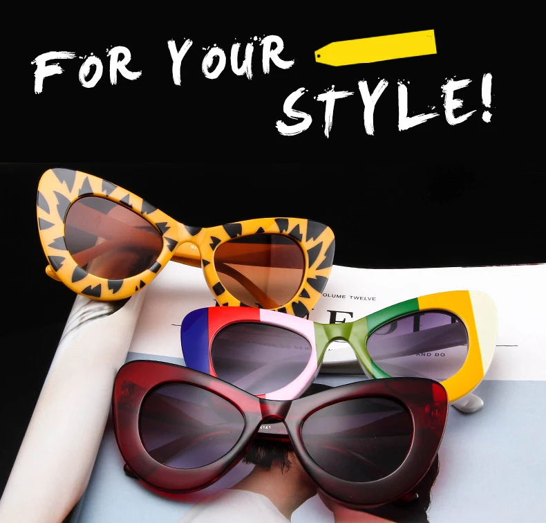 Who Cutie Peak ojo de gato gafas de sol marca diseñadoramujer Who Cutie Peak ojo de gato gafas de sol marca diseñadoramujer