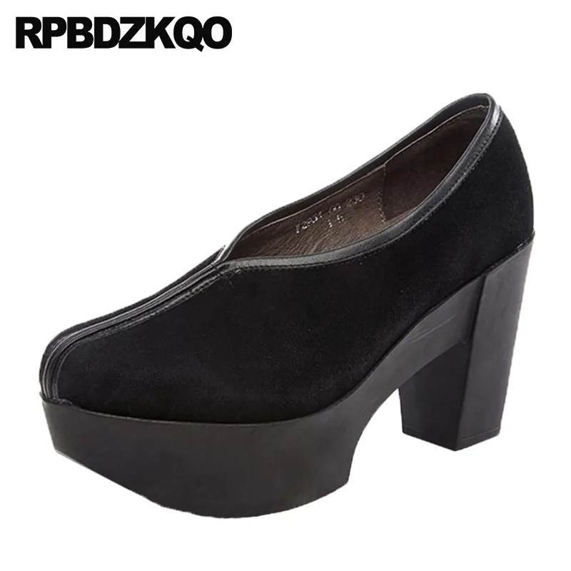 round toe genuine leather size 33 ladies handmade black thick platform shoes fashion 2019 customized high heels suede pumps
round toe genuine leather size 33 ladies handmade black thick platform shoes fashion 2019 customized high heels suede pumps