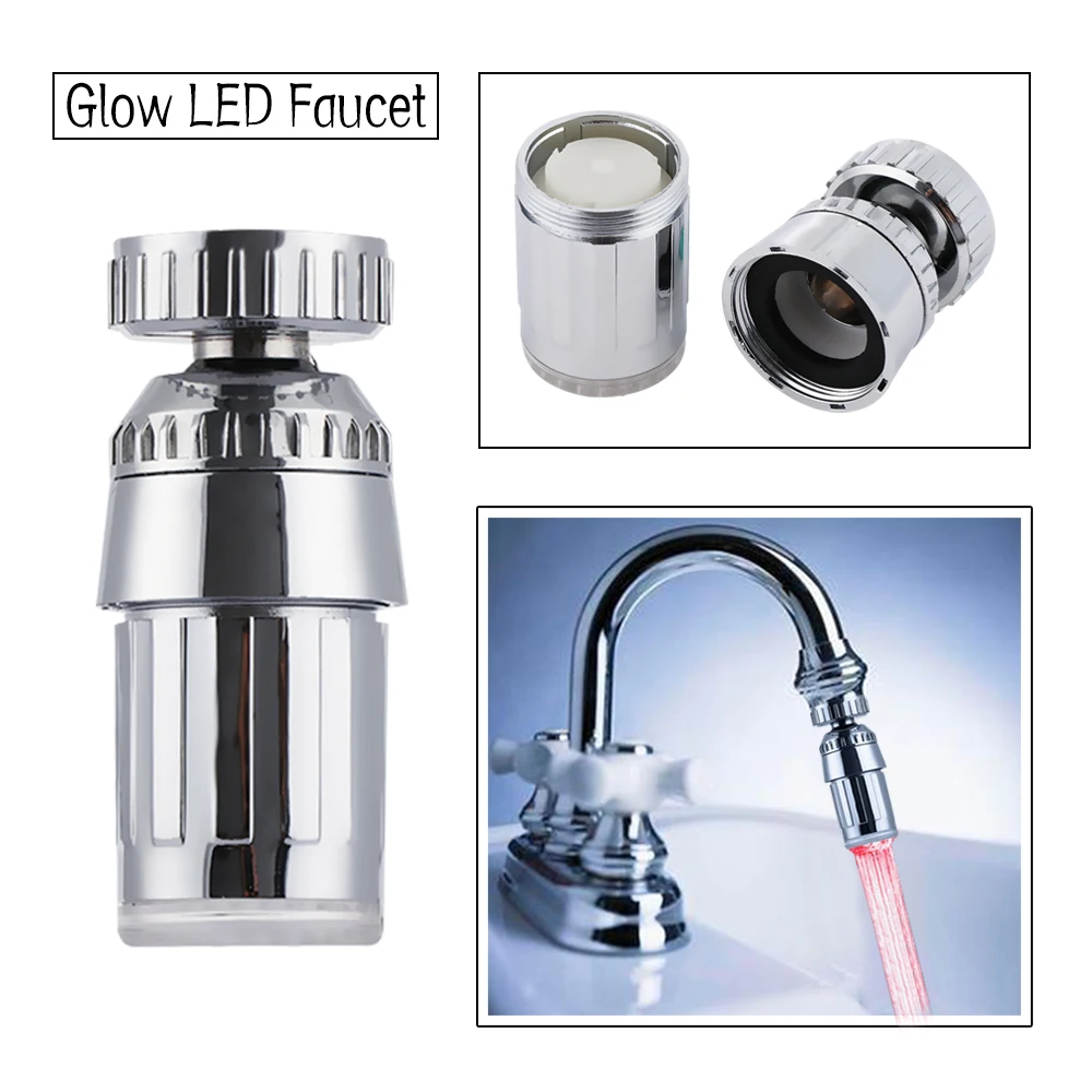 360 Degree Rotation Color Automatically RGB Shower Hydroelectric Power Temperature Sensor Light Water Tap Glow LED Faucet
360 Degree Rotation Color Automatically RGB Shower Hydroelectric Power Temperature Sensor Light Water Tap Glow LED Faucet