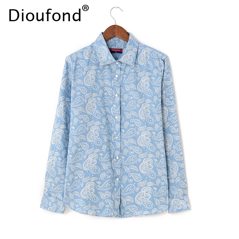 Dioufond Denim Shirts Women Blouses Pesley Print Thin Cotton Blouse Long Sleeve Slim Tops Blusas Camisa Jeans Shirts Casual Out
Dioufond Denim Shirts Women Blouses Pesley Print Thin Cotton Blouse Long Sleeve Slim Tops Blusas Camisa Jeans Shirts Casual Out