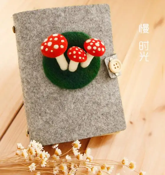 Notebook wool felting needlepoint kit mushroom felt craft supply material needlecraft DIY craft handmade needlework with tool
Notebook wool felting needlepoint kit mushroom felt craft supply material needlecraft DIY craft handmade needlework with tool