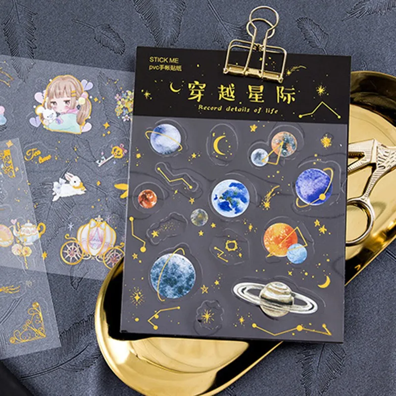 1pcs Cute Golden Planet Girl Animal PVC Decoration Stickers Diy Diary Scrapbooking Stationery Sticker Office School Supplies
1pcs Cute Golden Planet Girl Animal PVC Decoration Stickers Diy Diary Scrapbooking Stationery Sticker Office School Supplies