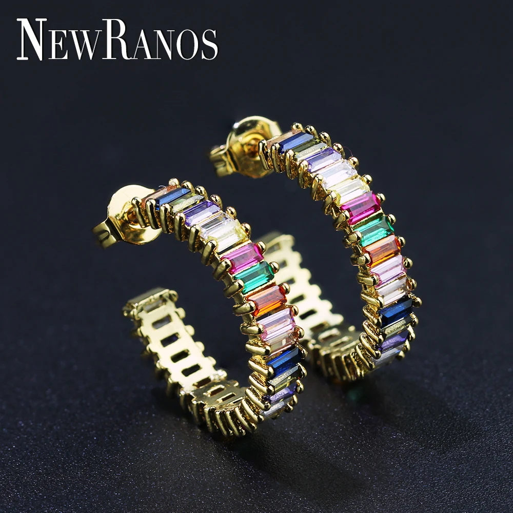 Newranos Rainbow Earrings Multi Color CZ Stud Earrings Colorful Zircon Circle Round Earrings fr Women Fashison Jewelry EYL004362
Newranos Rainbow Earrings Multi Color CZ Stud Earrings Colorful Zircon Circle Round Earrings fr Women Fashison Jewelry EYL004362
