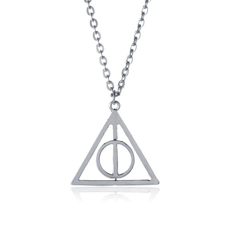 

Boosbiy Vintage Silver Color European Style Harry Potter Triangle Round Chain Necklace For Women Jewelry Gift Dropshipping