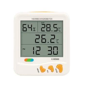 Indoor and outdoor temperature hygrometer C-WS902 large screen digital display calendar alarm clock time thermometer
Indoor and outdoor temperature hygrometer C-WS902 large screen digital display calendar alarm clock time thermometer