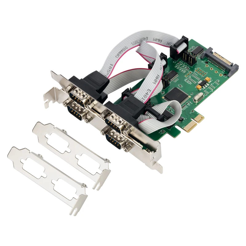 PCI-e 4-портовая серийная карта PCI express 4-сторонний адаптер для фотографий DB9 COM SATA
