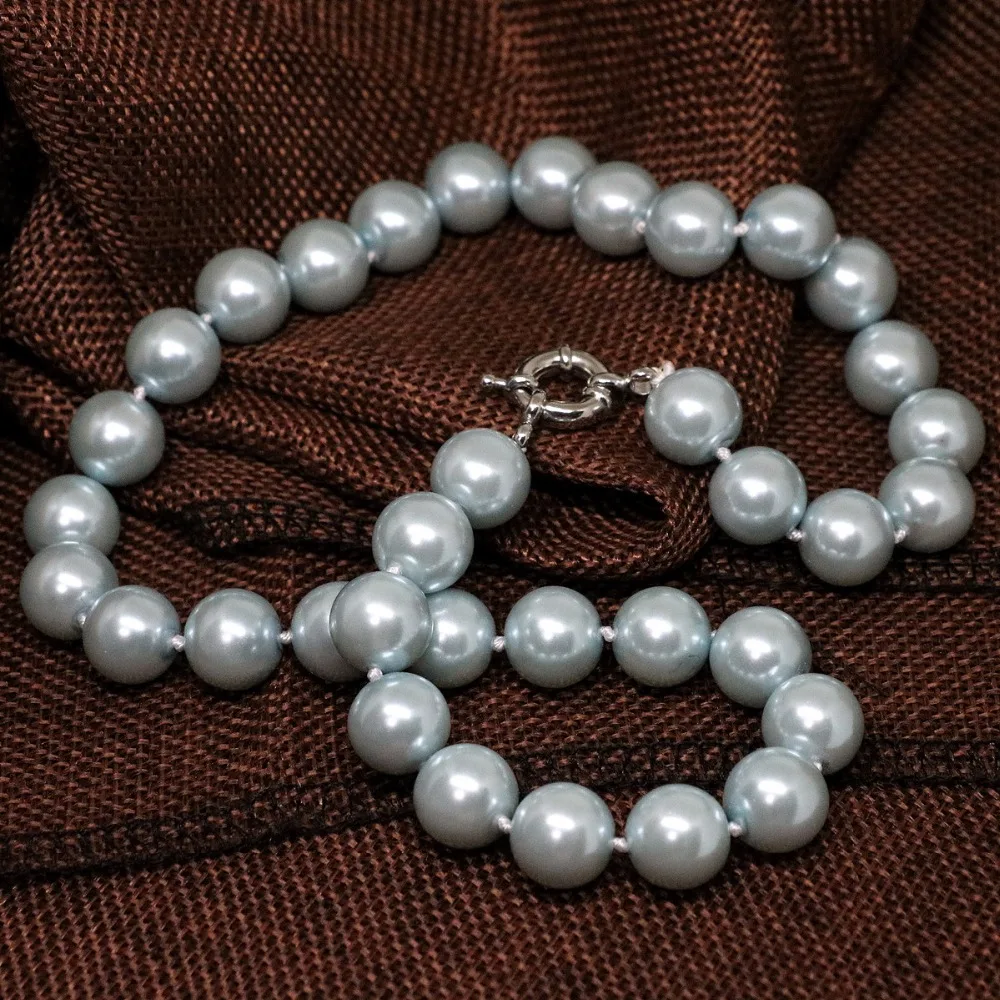 Free shipping light sky blue round shell simulated-pearl necklace 8,10,12,14mm beads women fashion jewelry making 18inch B1486
Free shipping light sky blue round shell simulated-pearl necklace 8,10,12,14mm beads women fashion jewelry making 18inch B1486