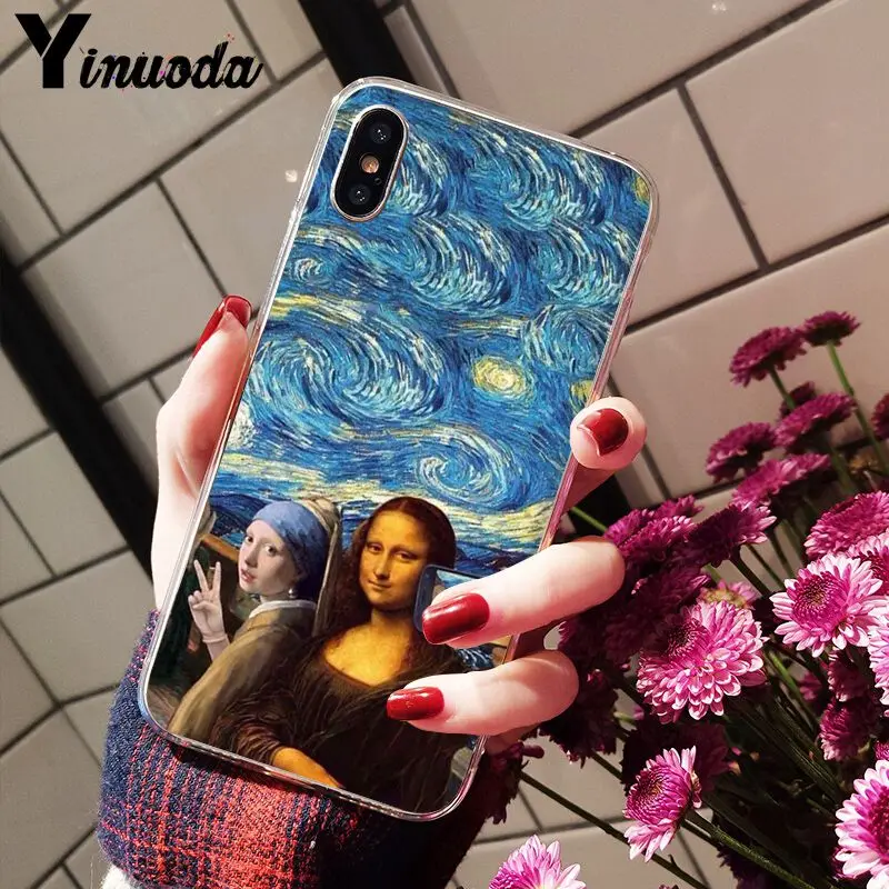 Van Gogh Mona Lisa Funny Art Girl with a pear earing