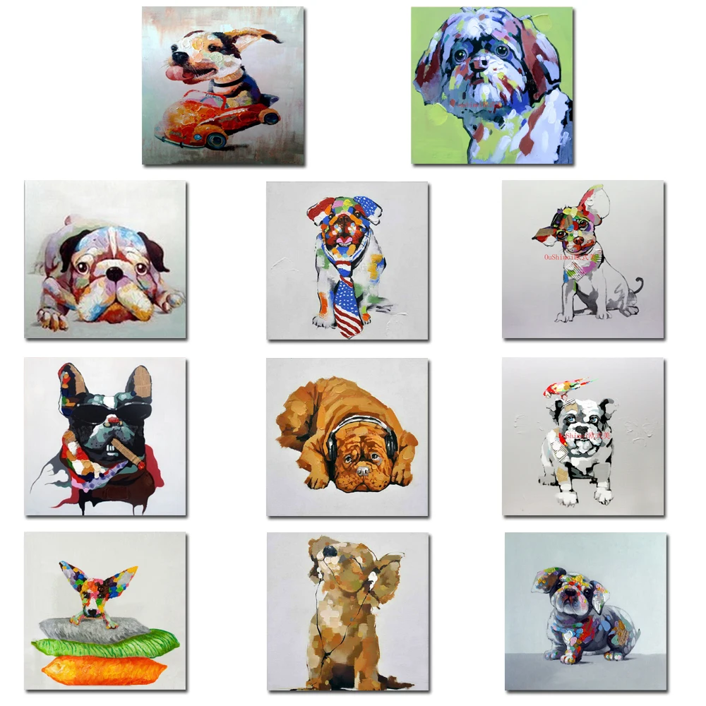 High Skills Artist Hand-painted High Quality Various Dog Oil Painting On Canvas Modern Dog Decorative Painting For Living Room
High Skills Artist Hand-painted High Quality Various Dog Oil Painting On Canvas Modern Dog Decorative Painting For Living Room