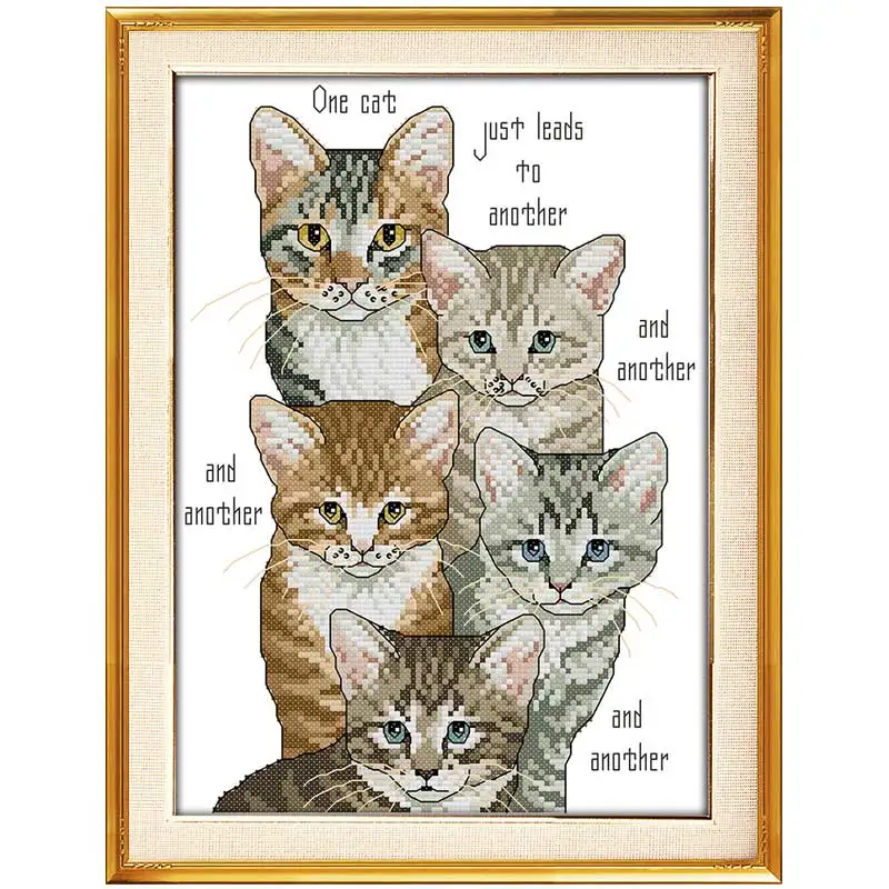 Five little kittens Patterns Counted Cross Stitch 11CT 14CT Cross Stitch Set Wholesale Cross-stitch Kit Embroidery Needlework
Five little kittens Patterns Counted Cross Stitch 11CT 14CT Cross Stitch Set Wholesale Cross-stitch Kit Embroidery Needlework