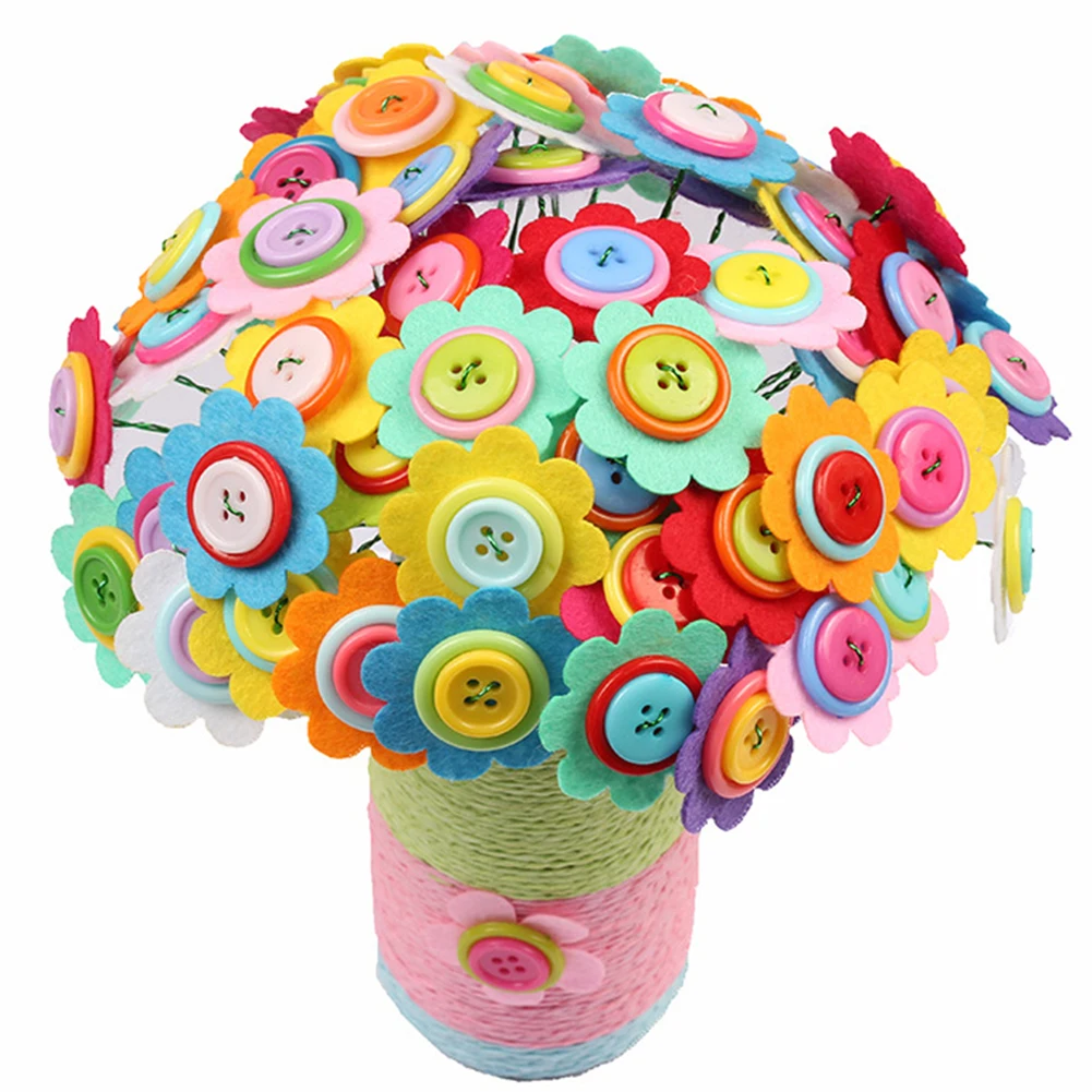 Room Kindergarten Home Gift Decoration DIY Craft Felt Petals Kids Toy Handmade Button Flower Kit Educational Random Color
Room Kindergarten Home Gift Decoration DIY Craft Felt Petals Kids Toy Handmade Button Flower Kit Educational Random Color