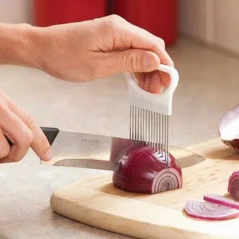 200pcs Kitchen Gadget Stainless Steel Onion Holder Tomato Vegetable Slicer Cutting Aid Guide Holder Fruit Cutter wen6870
200pcs Kitchen Gadget Stainless Steel Onion Holder Tomato Vegetable Slicer Cutting Aid Guide Holder Fruit Cutter wen6870