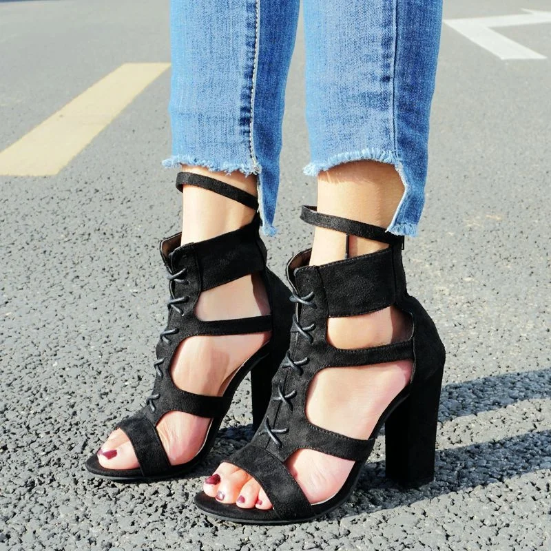Parkside Wind Flock Women Sandals Gladiator High Heels Strap Pumps Lace-up Female Shoes Fashion Summer Ladies Shoes
Parkside Wind Flock Women Sandals Gladiator High Heels Strap Pumps Lace-up Female Shoes Fashion Summer Ladies Shoes