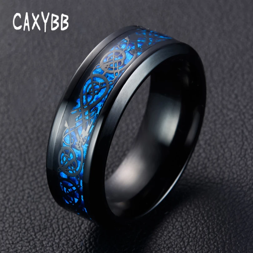 Fashion Wedding Band Ring 316L Stainless Steel Black Carbon Fiber Nibelungen Dragon rings for men wholesale
Fashion Wedding Band Ring 316L Stainless Steel Black Carbon Fiber Nibelungen Dragon rings for men wholesale