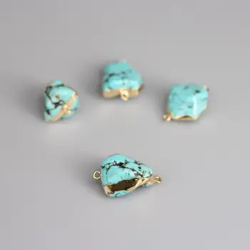 5pcs/lot Raw Turquoises Nugget Double Bails Connectors Pendant,Natural Blue Howlite Gold Edges Nugget Chip Charms Jewelry Making
5pcs/lot Raw Turquoises Nugget Double Bails Connectors Pendant,Natural Blue Howlite Gold Edges Nugget Chip Charms Jewelry Making
