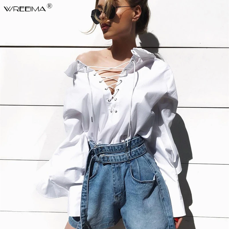 wreeima Sexy Women spring Autumn Top Flare sleeve Top Ladies white Blouse Fashion party casual harajuku blusa feminina shirt
wreeima Sexy Women spring Autumn Top Flare sleeve Top Ladies white Blouse Fashion party casual harajuku blusa feminina shirt