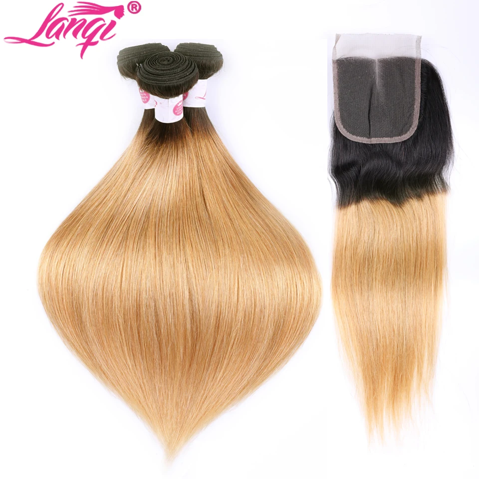 Brazilian straight hair with closure lanqi 1b 27 bundles with closure 2 tone ombre blonde Human hair bundles with lace closure
Brazilian straight hair with closure lanqi 1b 27 bundles with closure 2 tone ombre blonde Human hair bundles with lace closure