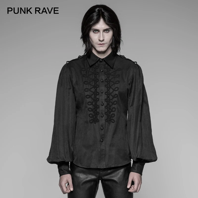 PUNK RAVE New Black Gothic Uniform Retro Disc Buckles Long-Sleeve Men Shirt Party Gentleman Fashion Cool Black Shirts Man Tops
PUNK RAVE New Black Gothic Uniform Retro Disc Buckles Long-Sleeve Men Shirt Party Gentleman Fashion Cool Black Shirts Man Tops