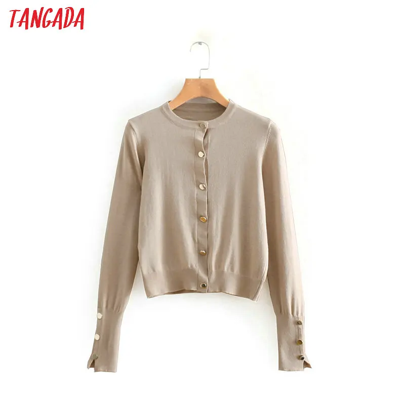 Tangada women khaki cardigan jumper sweater buttons vintage fashion 2019 elegant office lady chic knitted cardigan coat RY52
Tangada women khaki cardigan jumper sweater buttons vintage fashion 2019 elegant office lady chic knitted cardigan coat RY52