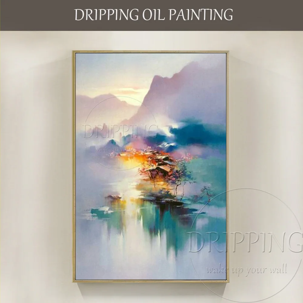 

Top Artist Hand-painted Beautiful Colorful China Landscape Oil Painting on Canvas Impressionist Chinese Landscape Oil Painting