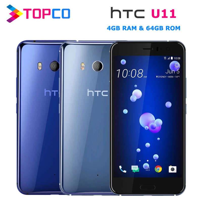 

HTC U11 Dual 64GB Original Unlocked GSM 3G&4G Android Mobile Phone Octa Core 5.5" 12MP&16MP 4GB RAM 64GB ROM Fingerprint NFC